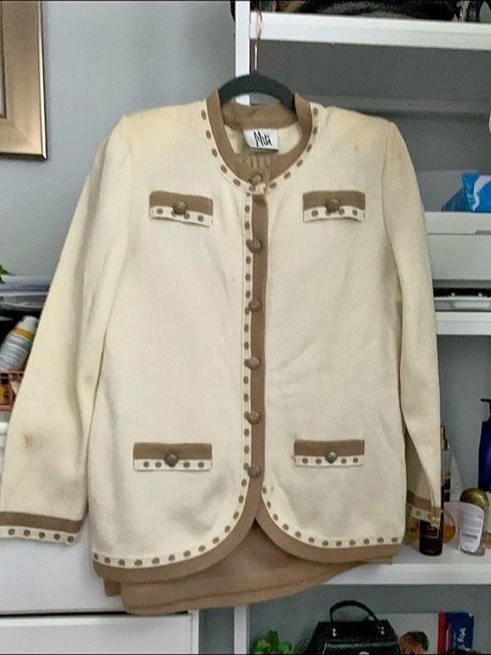 Mita two piecesColor Block Cardigan Size 14
With skirt